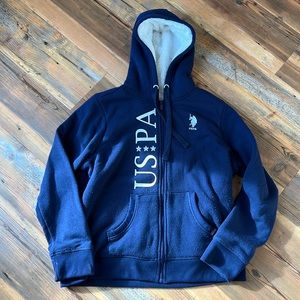 US Polo Association Zip Up Fur lined hoodie
